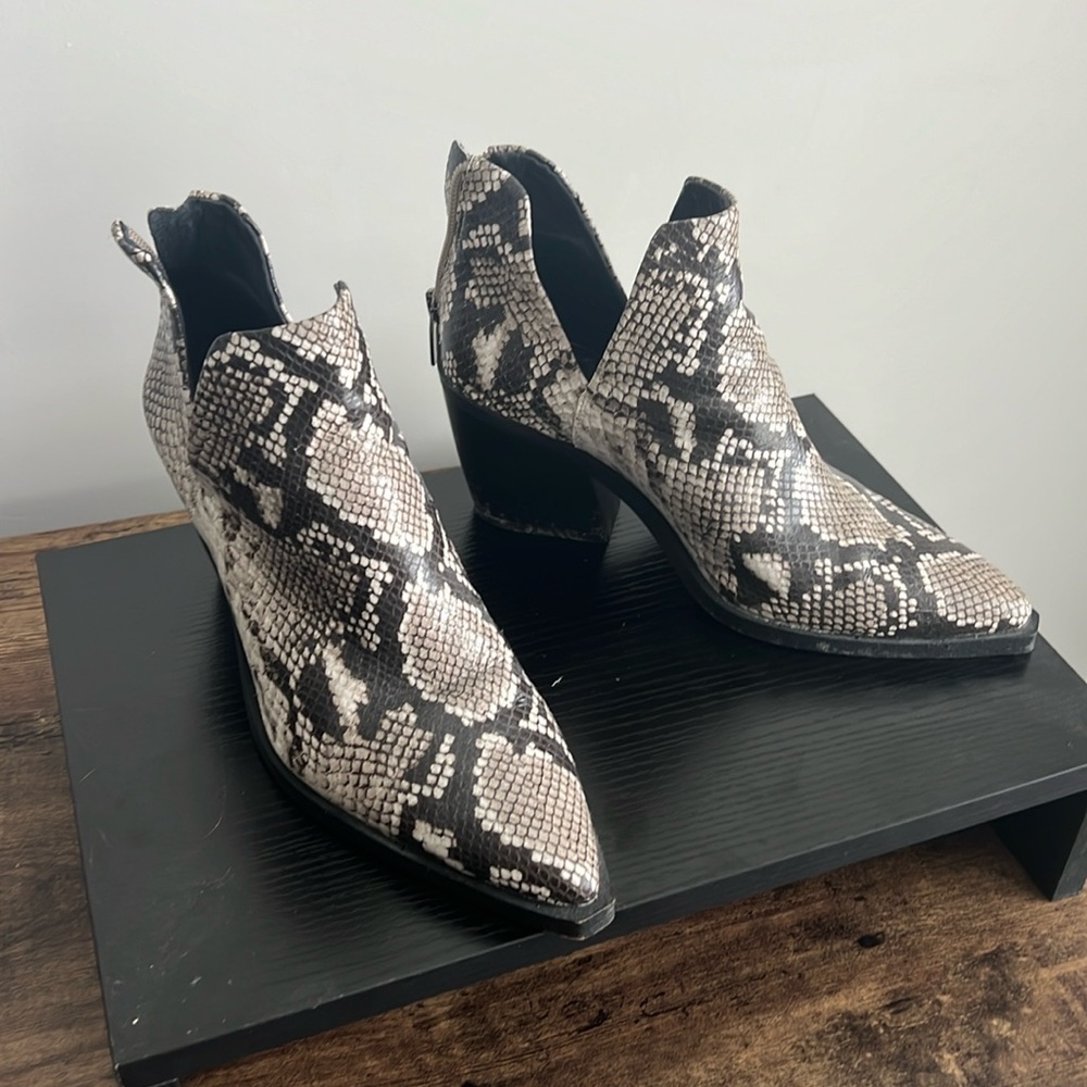 Snake Skin Heeled Booties